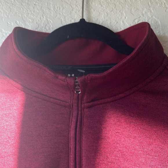 NWT Under Armour Storm Cold Gear Loose Fit ¼ Zip Burgundy Fleece Sweater mens XL - Picture 13 of 15